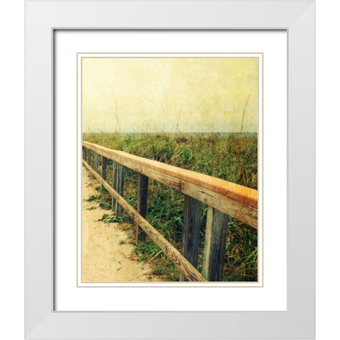 Beach Rails II White Modern Wood Framed Art Print with Double Matting by Saghini, Lisa Hill