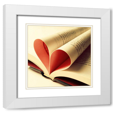 Open Book White Modern Wood Framed Art Print with Double Matting by Saghini, Lisa Hill