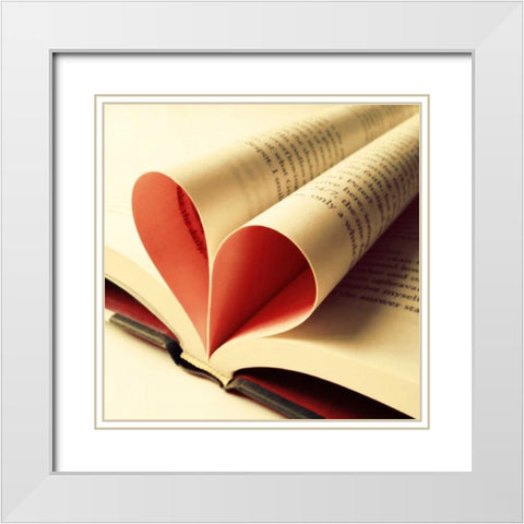 Open Book White Modern Wood Framed Art Print with Double Matting by Saghini, Lisa Hill