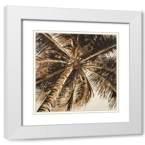 Coconut Palm II White Modern Wood Framed Art Print with Double Matting by Pinto, Patricia