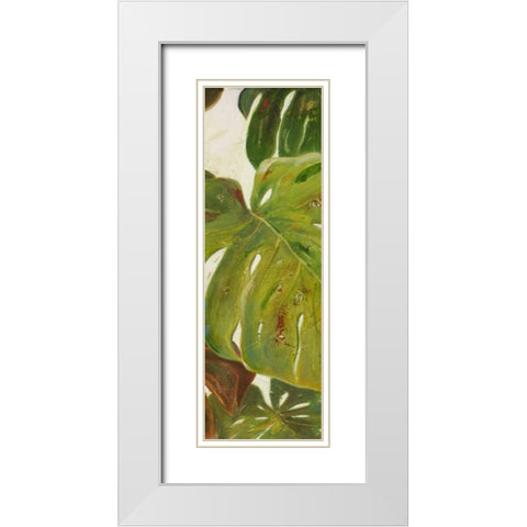 Green Touch Panel II White Modern Wood Framed Art Print with Double Matting by Pinto, Patricia