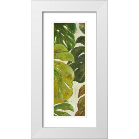 Green Touch Panel III White Modern Wood Framed Art Print with Double Matting by Pinto, Patricia