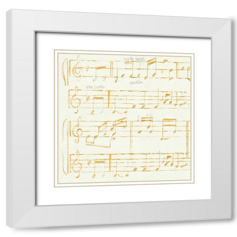 Music Notes White Modern Wood Framed Art Print with Double Matting by Gaynor, Janice