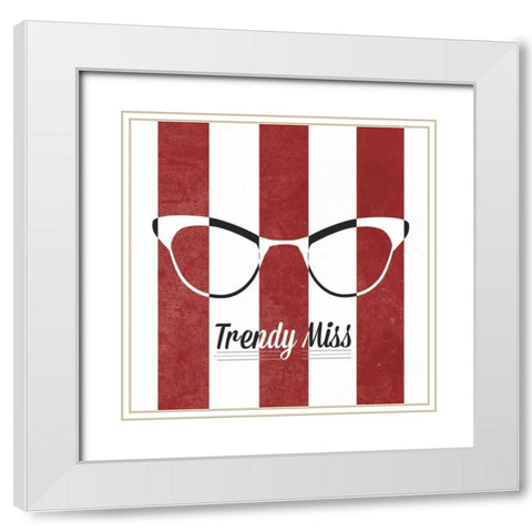 Hip Glasses I White Modern Wood Framed Art Print with Double Matting by Studio, Sd Graphics