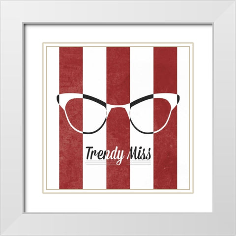Hip Glasses I White Modern Wood Framed Art Print with Double Matting by Studio, Sd Graphics
