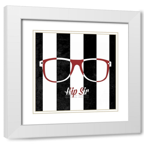 Hip Glasses II White Modern Wood Framed Art Print with Double Matting by Studio, Sd Graphics