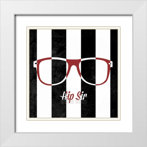 Hip Glasses II White Modern Wood Framed Art Print with Double Matting by Studio, Sd Graphics
