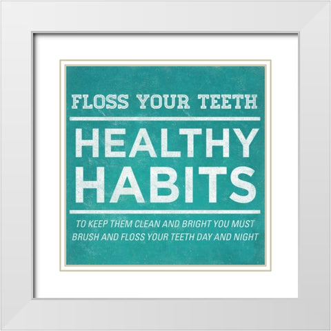 Healthy Habits II White Modern Wood Framed Art Print with Double Matting by SD Graphics Studio