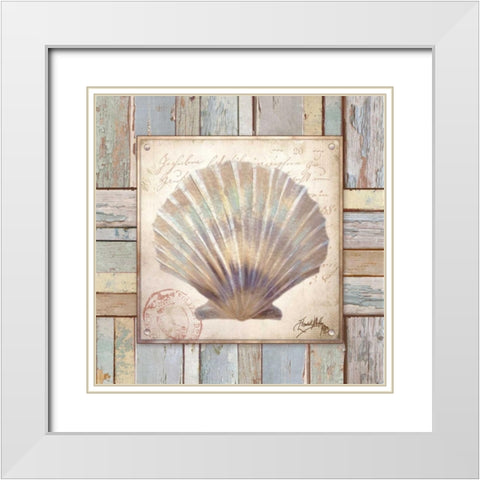 Beach Shell I White Modern Wood Framed Art Print with Double Matting by Medley, Elizabeth