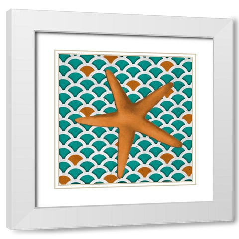 Patterned Shell II White Modern Wood Framed Art Print with Double Matting by Medley, Elizabeth