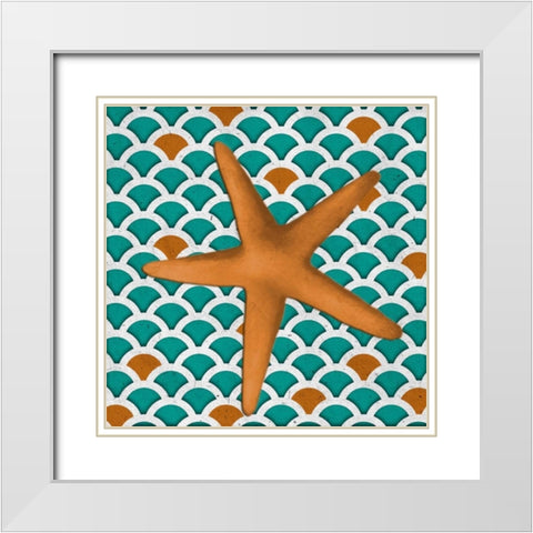 Patterned Shell II White Modern Wood Framed Art Print with Double Matting by Medley, Elizabeth