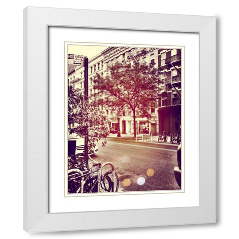 Downtown White Modern Wood Framed Art Print with Double Matting by Acosta