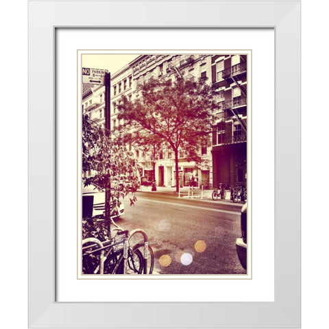 Downtown White Modern Wood Framed Art Print with Double Matting by Acosta