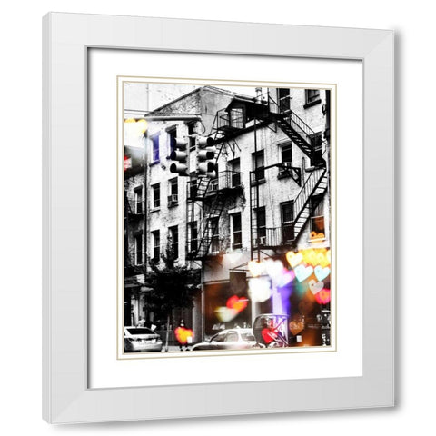 I heart NY White Modern Wood Framed Art Print with Double Matting by Acosta