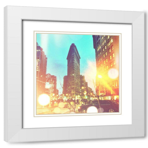 City Stroll II White Modern Wood Framed Art Print with Double Matting by Acosta, Juliana