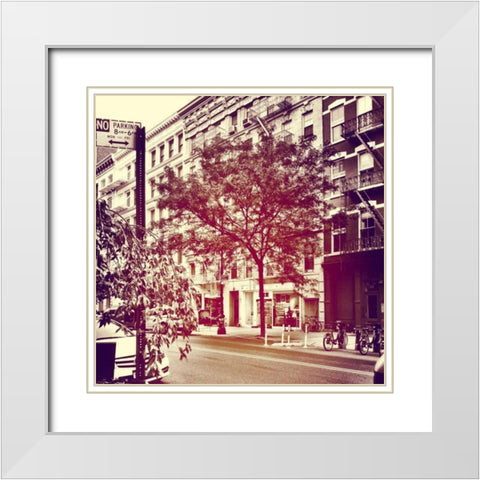 Downtown White Modern Wood Framed Art Print with Double Matting by Acosta, Juliana