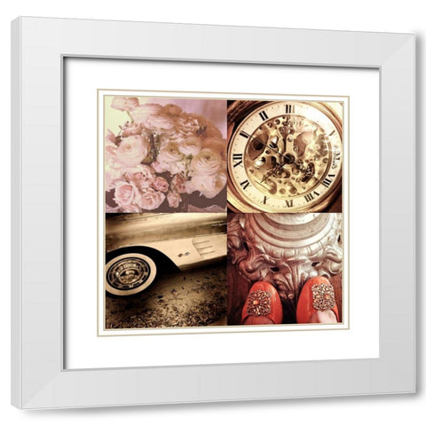 Vintage Style I White Modern Wood Framed Art Print with Double Matting by Acosta, Juliana