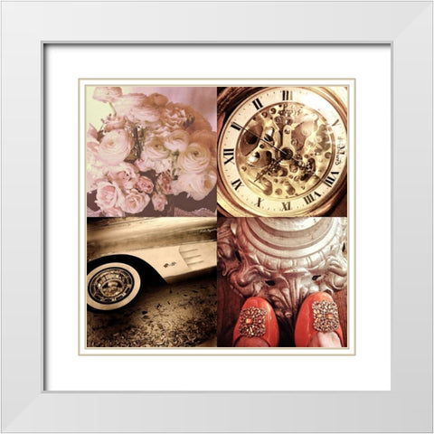 Vintage Style I White Modern Wood Framed Art Print with Double Matting by Acosta, Juliana