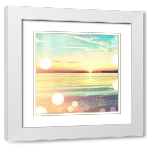 Ocean Breeze II White Modern Wood Framed Art Print with Double Matting by Acosta, Juliana