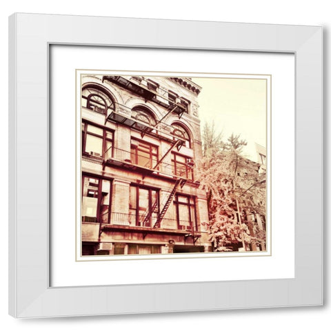 Uptown White Modern Wood Framed Art Print with Double Matting by Acosta
