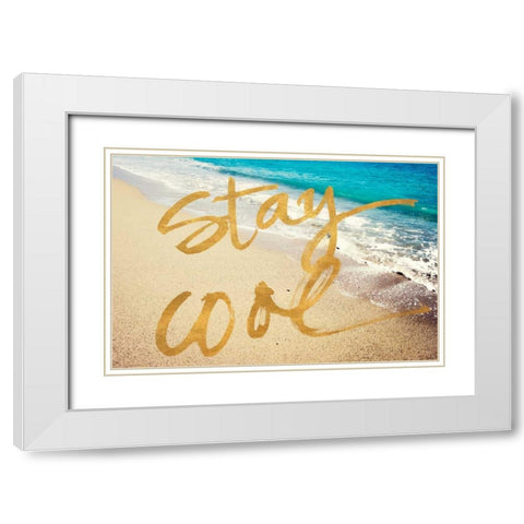 Stay Cool Ocean White Modern Wood Framed Art Print with Double Matting by Acosta