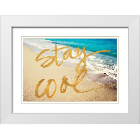 Stay Cool Ocean White Modern Wood Framed Art Print with Double Matting by Acosta
