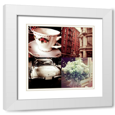 Vintage Style II White Modern Wood Framed Art Print with Double Matting by Acosta, Juliana