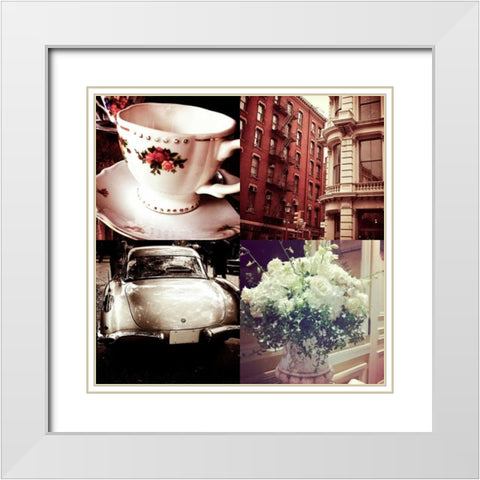 Vintage Style II White Modern Wood Framed Art Print with Double Matting by Acosta, Juliana