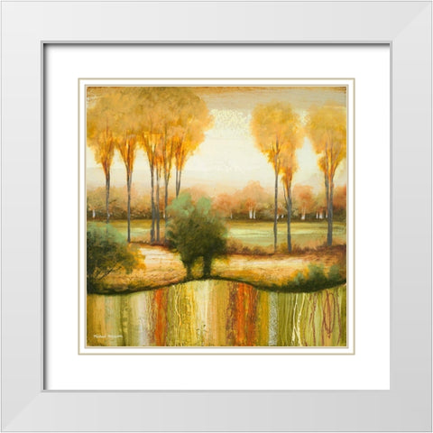 Early Morning Meadow I White Modern Wood Framed Art Print with Double Matting by Marcon, Michael
