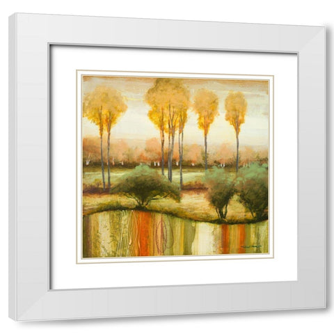 Early Morning Meadow II White Modern Wood Framed Art Print with Double Matting by Marcon, Michael