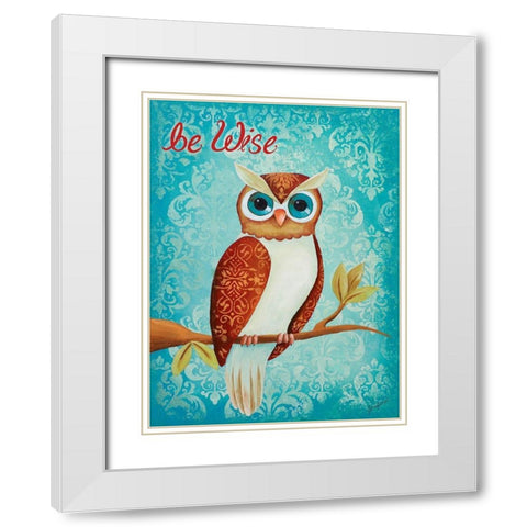 Be Wise White Modern Wood Framed Art Print with Double Matting by Josefina
