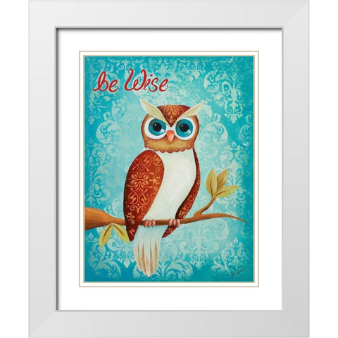 Be Wise White Modern Wood Framed Art Print with Double Matting by Josefina