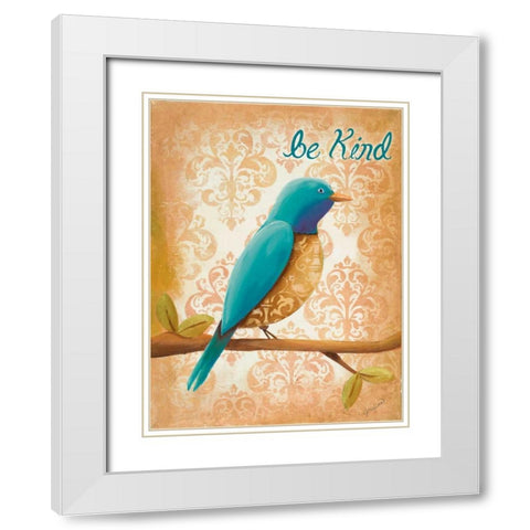 Be Kind White Modern Wood Framed Art Print with Double Matting by Josefina