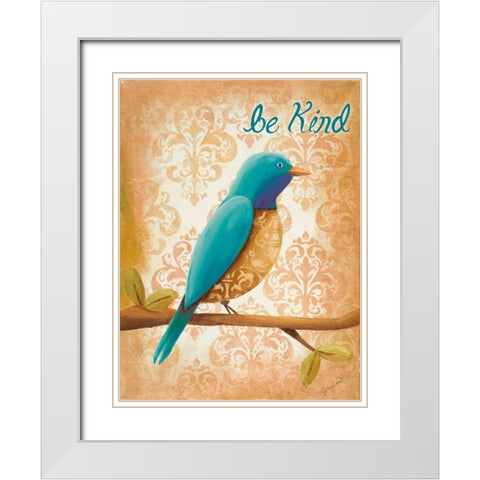 Be Kind White Modern Wood Framed Art Print with Double Matting by Josefina