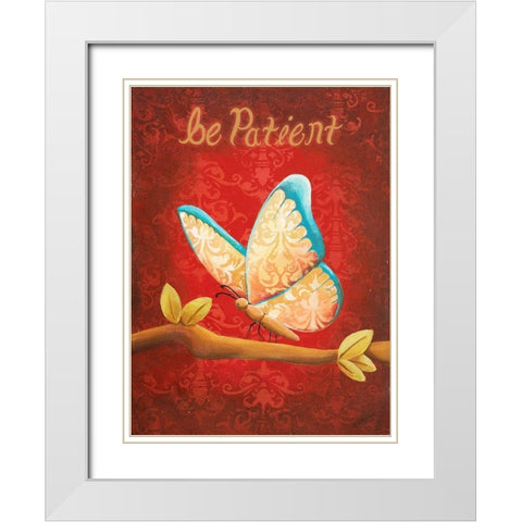 Be Patient White Modern Wood Framed Art Print with Double Matting by Josefina