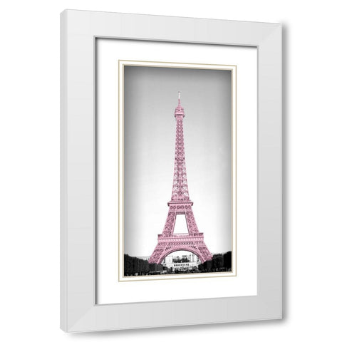 Pretty Paris Blush White Modern Wood Framed Art Print with Double Matting by Navas, Emily
