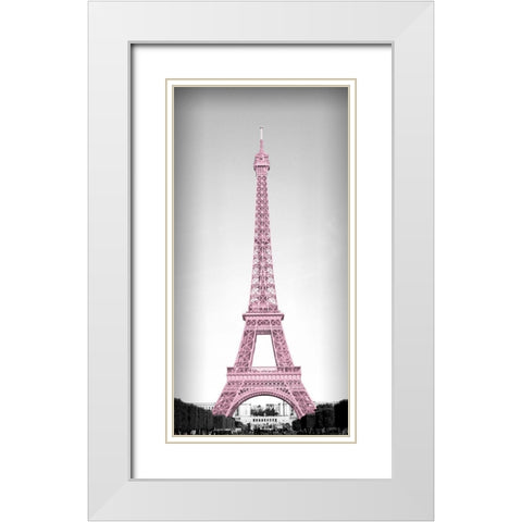 Pretty Paris Blush White Modern Wood Framed Art Print with Double Matting by Navas, Emily