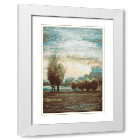 Return to the Blue Open Glow I White Modern Wood Framed Art Print with Double Matting by Marcon, Michael