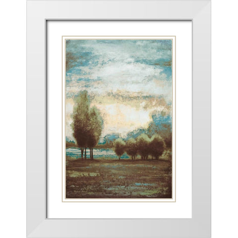 Return to the Blue Open Glow I White Modern Wood Framed Art Print with Double Matting by Marcon, Michael