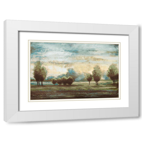 Return to the Blue Open Glow ! White Modern Wood Framed Art Print with Double Matting by Marcon, Michael