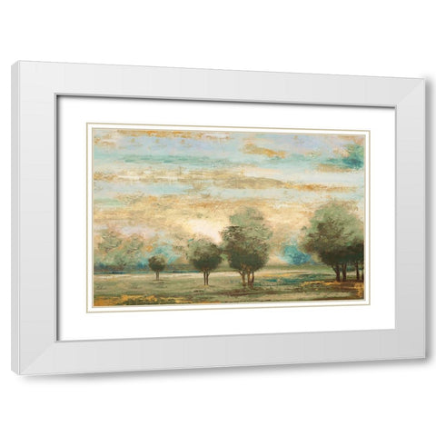 Return to the Gold Open Glow II White Modern Wood Framed Art Print with Double Matting by Marcon, Michael