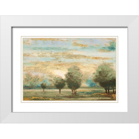 Return to the Gold Open Glow II White Modern Wood Framed Art Print with Double Matting by Marcon, Michael