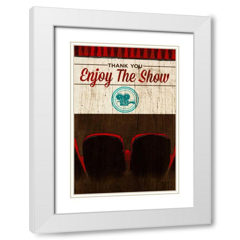 Enjoy the Show-Theater White Modern Wood Framed Art Print with Double Matting by SD Graphics Studio