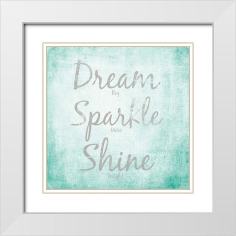 Dream Sparkle Shine White Modern Wood Framed Art Print with Double Matting by SD Graphics Studio