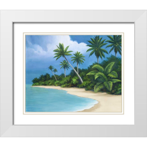 Palm Beach II White Modern Wood Framed Art Print with Double Matting by Rhyan, Vivien