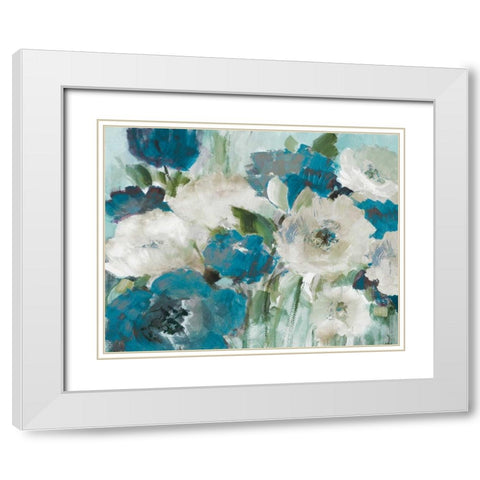 Indigo Power I White Modern Wood Framed Art Print with Double Matting by Loreth, Lanie