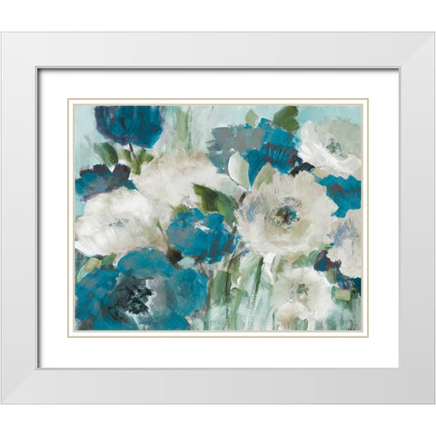 Indigo Power I White Modern Wood Framed Art Print with Double Matting by Loreth, Lanie