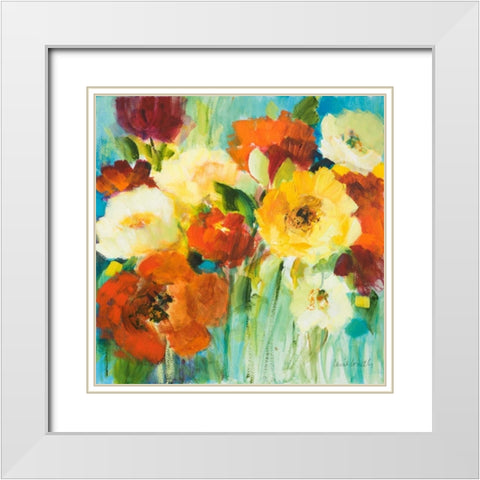Flower Power II White Modern Wood Framed Art Print with Double Matting by Loreth, Lanie