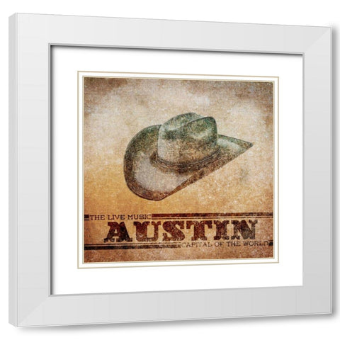 Austin White Modern Wood Framed Art Print with Double Matting by SD Graphics Studio