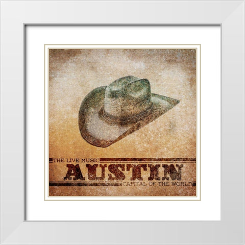 Austin White Modern Wood Framed Art Print with Double Matting by SD Graphics Studio